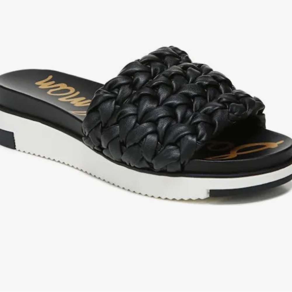 Sam Edelman Women’s Ainslie Black Braided Platform Sandals - Picture 3 of 8